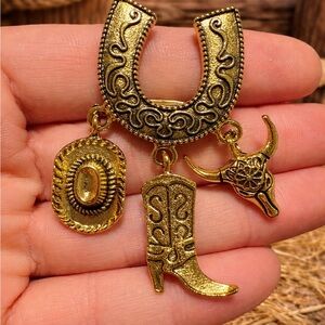 Gold Western Charm Brooch